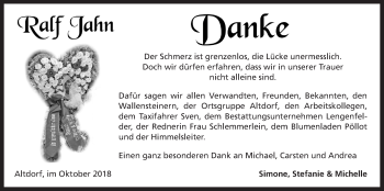 Traueranzeige von Ralf Jahn von Der Bote