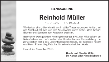 Traueranzeige von Reinhold Müller von Der Bote