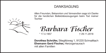 Traueranzeige von Barbara Fischer von Pegnitz-Zeitung