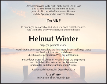 Traueranzeige von Helmut Winter von Pegnitz-Zeitung