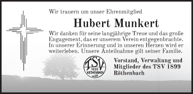  Traueranzeige für Hubert Munkert vom 05.12.2018 aus Pegnitz-Zeitung