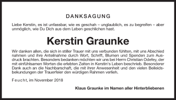Traueranzeige von Kerstin Graunke von Der Bote