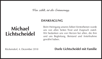 Traueranzeige von Michael Lichtscheidel von Pegnitz-Zeitung