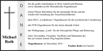 Traueranzeige von Michael Roth von Der Bote