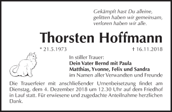 Traueranzeige von Thorsten Hoffmann von Pegnitz-Zeitung