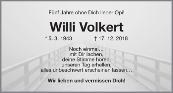 Traueranzeige von Willi Volkert von Der Bote