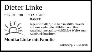 Traueranzeige von Dieter Linke von Der Bote
