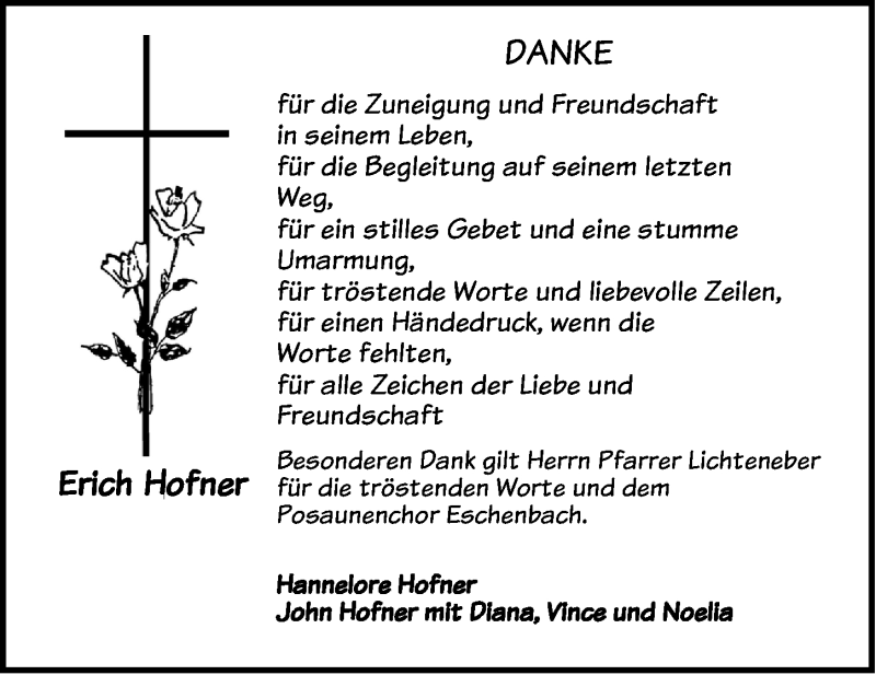  Traueranzeige für Erich Hofner vom 03.02.2018 aus Hersbrucker Zeitung