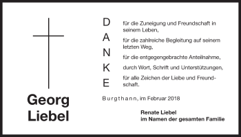 Traueranzeige von Georg Liebel von Der Bote
