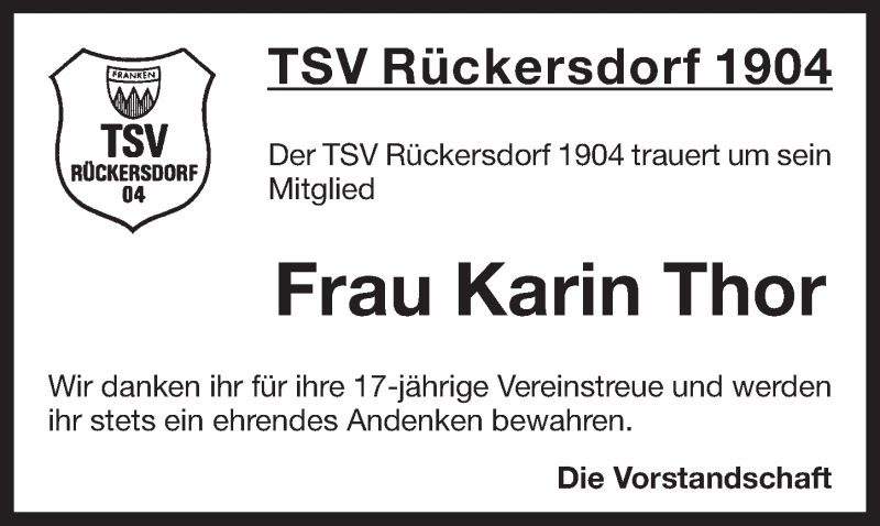  Traueranzeige für Karin Thor vom 16.02.2018 aus Pegnitz-Zeitung