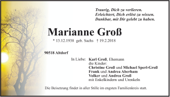 Traueranzeige von Marianne Groß von Der Bote