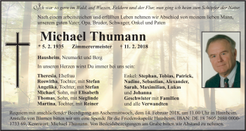 Traueranzeige von Michael Thumann von Der Bote