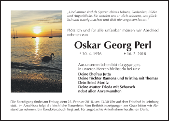 Traueranzeige von Oskar Perl von Der Bote