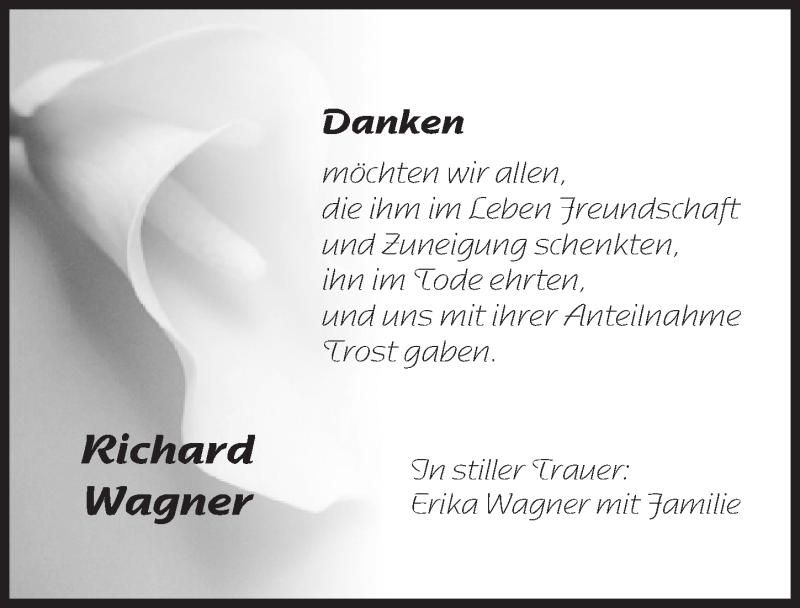  Traueranzeige für Richard Wagner vom 24.02.2018 aus Pegnitz-Zeitung