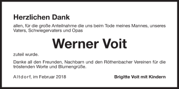 Traueranzeige von Werner Voit von Der Bote