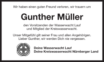 Traueranzeige von Gunther Müller von Pegnitz-Zeitung