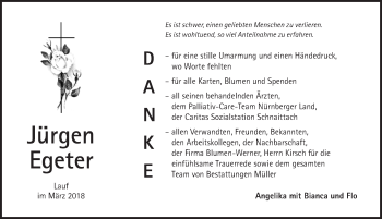 Traueranzeige von Jürgen Egeter von Pegnitz-Zeitung