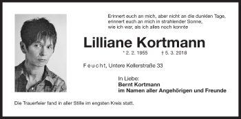Traueranzeige von Lilliane Kortmann von Der Bote