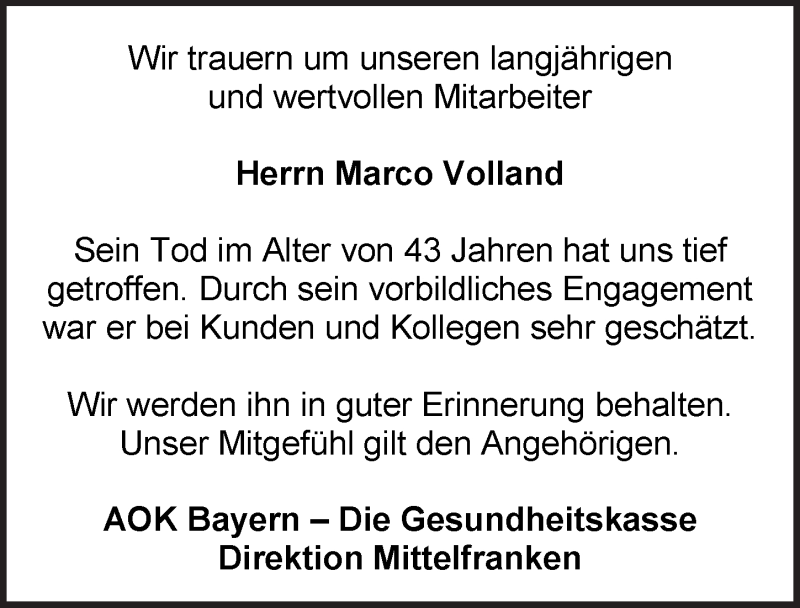  Traueranzeige für Marco Volland vom 02.03.2018 aus Pegnitz-Zeitung