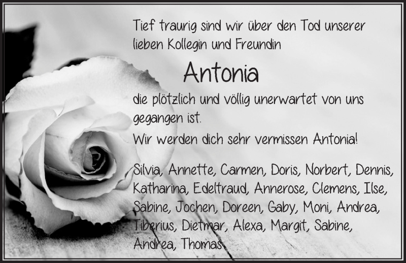  Traueranzeige für Antonia Huber vom 24.04.2018 aus Der Bote