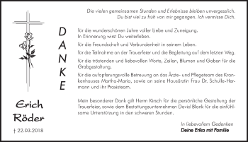 Traueranzeige von Erich Röder von Pegnitz-Zeitung