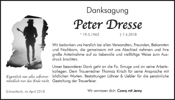 Traueranzeige von Peter Dresse von Pegnitz-Zeitung