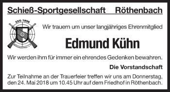 Traueranzeige von Edmund Kühn von Pegnitz-Zeitung