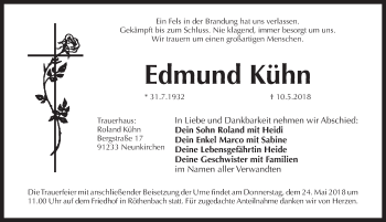 Traueranzeige von Edmund Kühn von Pegnitz-Zeitung