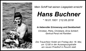 Traueranzeige von Hans Buchner von Der Bote