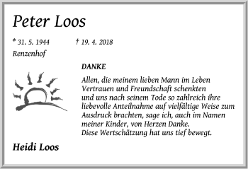 Traueranzeige von Peter Loos von Pegnitz-Zeitung