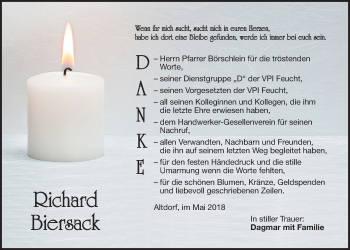 Traueranzeige von Richard Biersack von Der Bote
