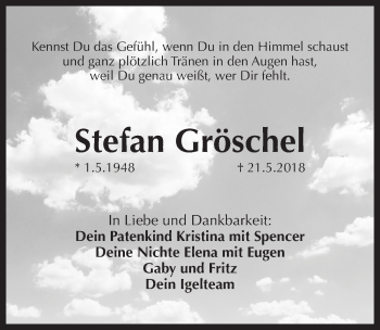 Traueranzeige von Stefan Gröschel von Pegnitz-Zeitung