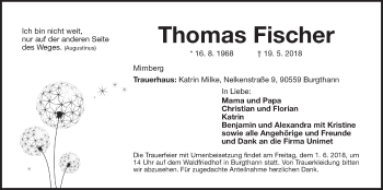 Traueranzeige von Thomas Fischer von Der Bote