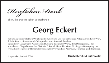 Traueranzeige von Georg Eckert von Pegnitz-Zeitung