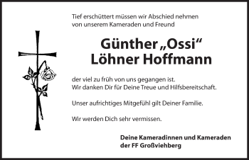 Traueranzeige von Günther Löhner-Hoffmann von Hersbrucker Zeitung