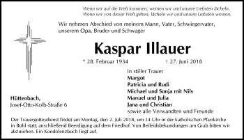 Traueranzeige von Kaspar Illauer von Pegnitz-Zeitung