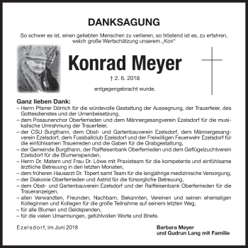 Traueranzeige von Konrad Meyer von Der Bote