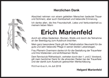 Traueranzeige von Erich Marienfeld von Der Bote
