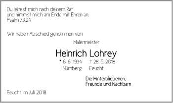 Traueranzeige von Heinrich Lohrey von Der Bote