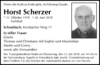 Traueranzeige von Horst Scherzer von Hersbrucker Zeitung