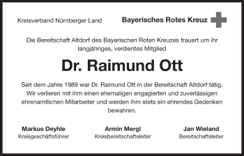 Traueranzeige von Raimund Ott von Der Bote