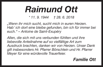 Traueranzeige von Raimund Ott von Der Bote