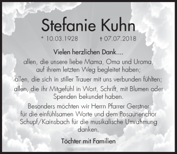 Traueranzeige von Stefanie Kuhn von Hersbrucker Zeitung
