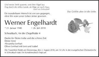 Traueranzeige von Werner Engelhardt von Pegnitz-Zeitung