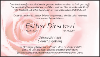 Traueranzeige von Esther Dirscherl von Pegnitz-Zeitung