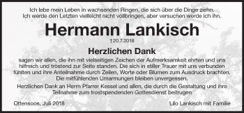 Traueranzeige von Hermann Lankisch von Pegnitz-Zeitung