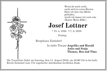 Traueranzeige von Josef Lottner von Der Bote