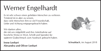 Traueranzeige von Werner Engelhardt von Pegnitz-Zeitung