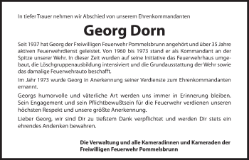 Traueranzeige von Georg Dorn von Hersbrucker Zeitung