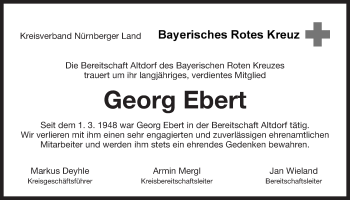 Traueranzeige von Georg Ebert von Der Bote